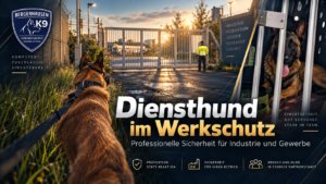 Diensthund im Werkschutz auf einem Industriegelände – Sicherheit mit Hund